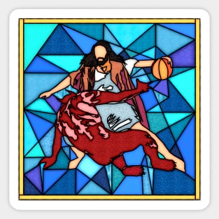 The Holy Crossover Stained Glass Sticker